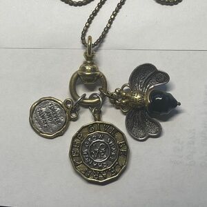 Waxing Poetic Charm Holder Necklace & 3 Charms